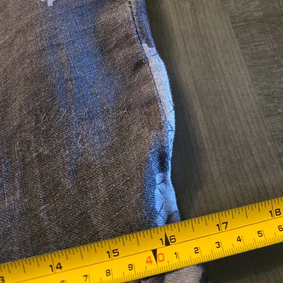 Blue Patchwork Long Linen Dress Large - Picture 5 of 6